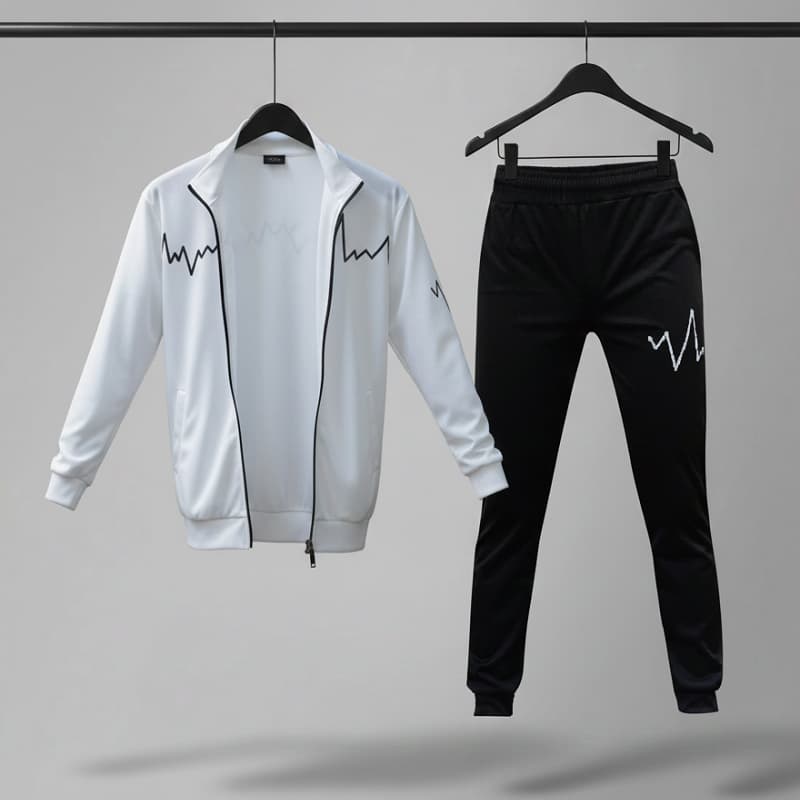 ست سوییشرت شلوار مردانه سفید مدل EKO